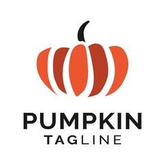 Pumpkin logo design on halloween celebration