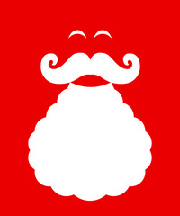 illustration of santa claus face on red background
