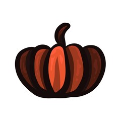 Pumpkin logo design on halloween celebration