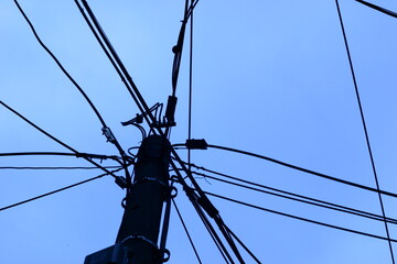 Telephone poles and wires