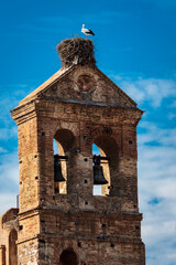 stork nest in a church steeple