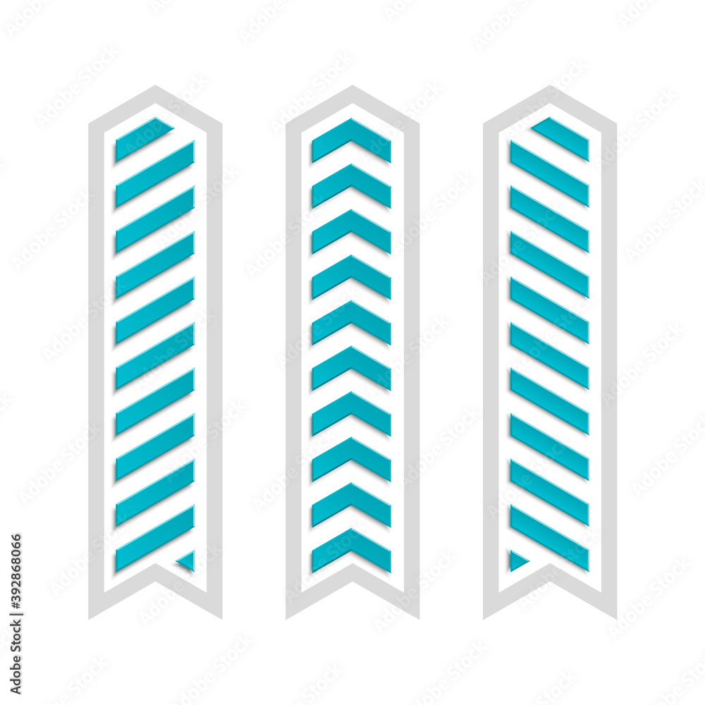 Poster Arrow banners set. Direct circle shape. 3d Abstract arrow background. Business infographic presentation diagram. Section compare service trend. Paper arrows index. Exact pointer banner