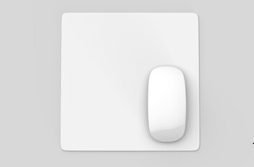 Obraz premium Blank mouse pad with computer mouse for branding or design presentation. 3d render illustration.