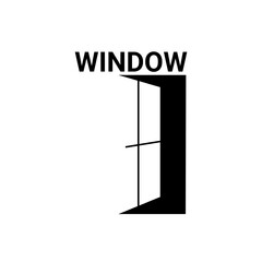 vector illustration of open window design on white background