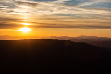sunset in the mountains