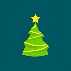 christmas tree isolated vector flat illustration. design element