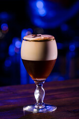 closeup of an irish coffee
