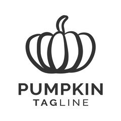 Pumpkin logo design on halloween celebration