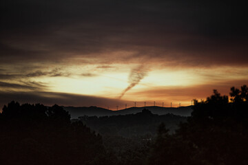 sunset over the mountains