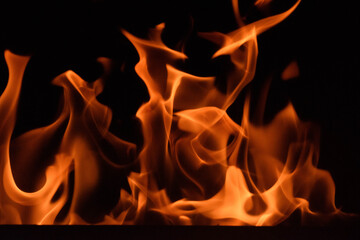 Flames on black background