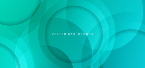 Abstract circle overlapping green gradient background. Modern design.