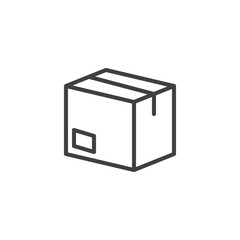 Delivery box line icon. linear style sign for mobile concept and web design. Cardboard box, parcel outline vector icon. Symbol, logo illustration. Vector graphics