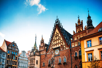 Street view of Old Town, Wroclaw, Poland