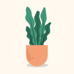 Ornamental plant design, flat image in hand drawing. Vector illustration
