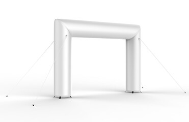 Square inflatable Archway For Business Promotion and Running sports Event Entrance Finish Line Triathlon Arch gate. 3d render illustration. 