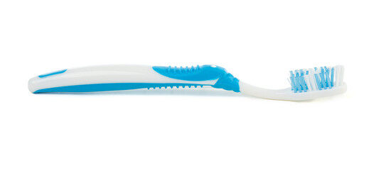 Blue plastic toothbrush
