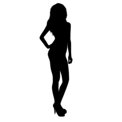 Silhouette Of Sexy Woman Pose