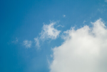 Landscape image of Clear sky and White cloud for background