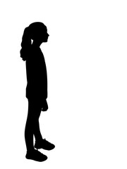 Silhouette of girl side view