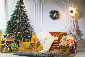 Christmas location with Christmas tree and decoration