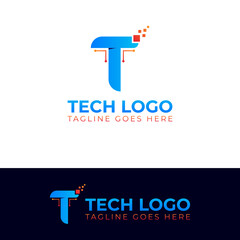 Circuit Digital Technology Letter T Icon Logo Design Element
