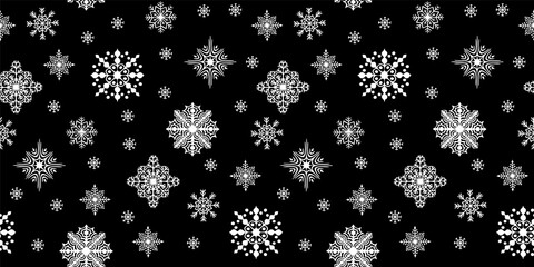 Christmas seamless pattern with scattered snow flakes