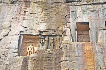 Gopachal parvat rock cut Jain monuments in gwalior,madhya pradesh
