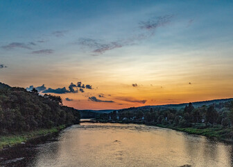 sunset over the river