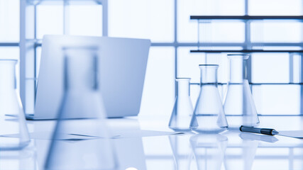 Medizinisches Labor mit Reagenzgläsern und unscharfem Hintergrund