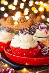 Fototapeta na wymiar Cupcakes zu Weihnachten