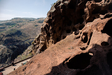 View on the Caves of Valeron on Las Palmas Island, Spain