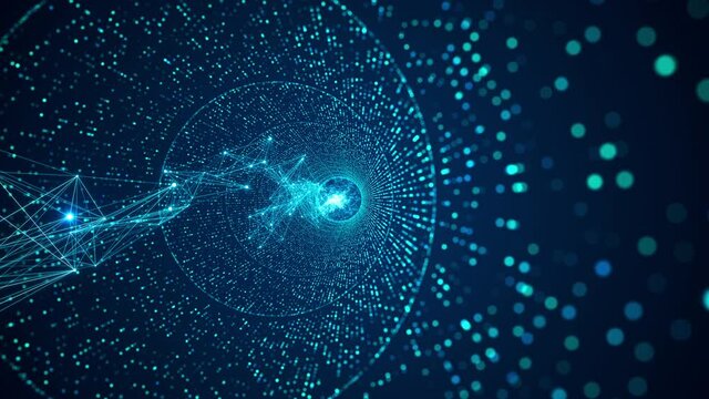 Abstract motion digital tunnel background.