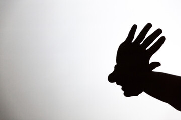 play shadow projected against a white background, american indian