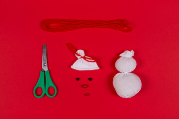 New Year's or Christmas handmade craft - snowman