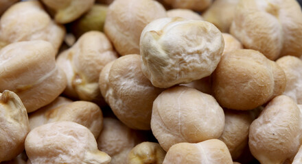 organic dried chickpeas on  background
