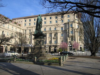 Kaiser-Friedrich-Denkmal am Kaiser-Friedrich-Platz in Wiesbaden in Hessen