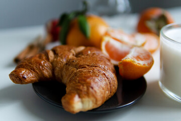 croissant close-up on a plate