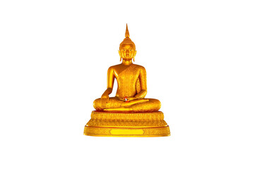 Golden Buddha.Buddha isolated on a white background.