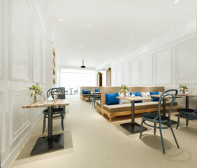 3d rendering loft and luxury hotel reception and cafe lounge restaurant