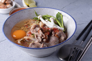 Pork Suki with Egg in Ceramic Cup