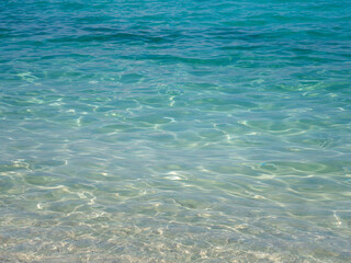 brilliant sea wave of sea water on the beach. Sandy with sea water on beach background.