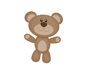 Teddy bear on a white background. Cartoon. Illustration.