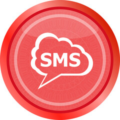 sms glossy web icon isolated on white background