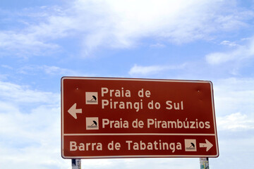 Plaque, Pirangi do Norte beach, Rio Grande do Norte, Brazil