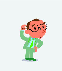  funny cartoon character of businessman doubting