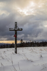 cross in the snow