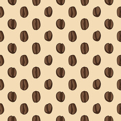 Vector seamless pattern with coffee beans