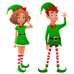 Christmas elves, man and woman