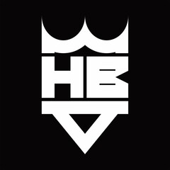 HB Logo monogram with crown shape isolated