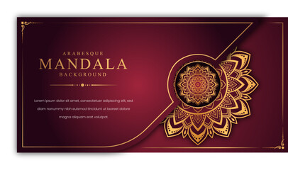 Luxury mandala background with golden arabesque pattern Arabic Islamic east style. Decorative mandala for print, poster, cover, brochure, flyer, banner.